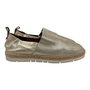 Gentle Souls Lara A-Line Sport Leather Gold Slip On Comfort Espadrilles Womens 9